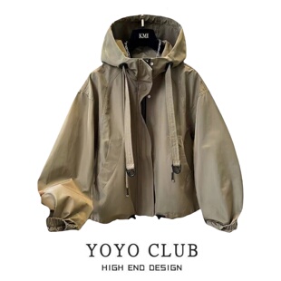 新款 品牌折扣韩版 大码 2026春季 休闲显瘦外套 宽松连帽冲锋衣女春季