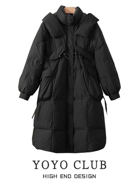 品牌折扣捡漏大码冬季长款羽绒棉服女韩系宽松加厚过膝棉衣外套潮