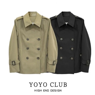 气质百搭休闲外套 新款 品牌折扣胖MM大码 双排扣风衣外套女2026春季