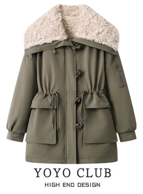 品牌折扣胖MM大码爆款羊羔毛派克棉服2025秋冬韩版大翻领保暖外套