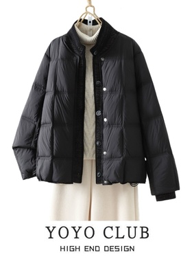 品牌折扣胖MM美式高级感时尚棉服2025秋冬季立领宽松保暖外套女潮