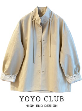 品牌折扣韩版蕾丝拼接冲锋衣女2026春季大码高级感百搭时髦外套潮