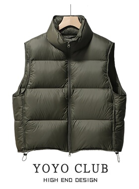 品牌折扣胖MM美式轻奢时尚立领羽绒棉马甲2025显瘦简约百搭外套女