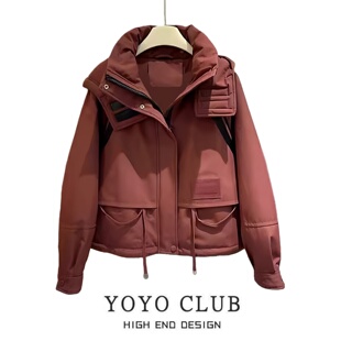 大码 百搭连帽冲锋衣女2026年春季 时髦洋气外套潮 新款 品牌折扣美式