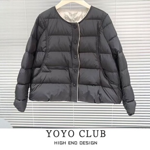 冬高级感羽绒棉服女 圆领宽松外套女2025新款 品牌折扣胖MM美式 时尚