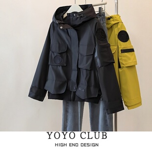 品牌折扣胖MM大码 洋气百搭外套女2026高级感炸街连帽外套女潮 美式