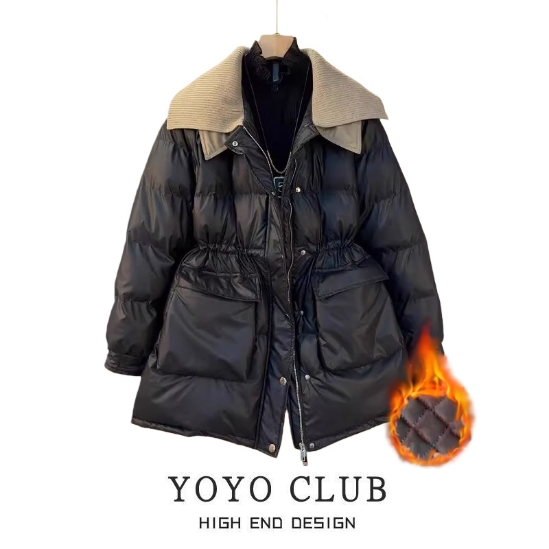 中长款高级感收腰加厚保暖外套女