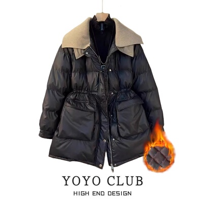 中长款高级感收腰加厚保暖外套女