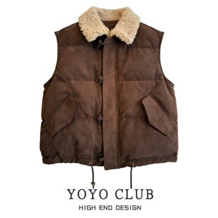 品牌折扣胖MM复古羊羔毛领羽绒棉马甲女2026大码 百搭马夹外套 时尚