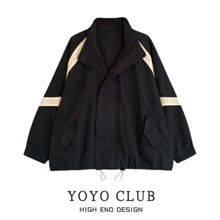 品牌折扣复古运动风撞色外套女2026春季 立领休闲百搭冲锋衣潮 大码