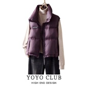 品牌折扣胖MM洋气高级感棉服外套2025秋设计感立领保暖羽绒棉马甲