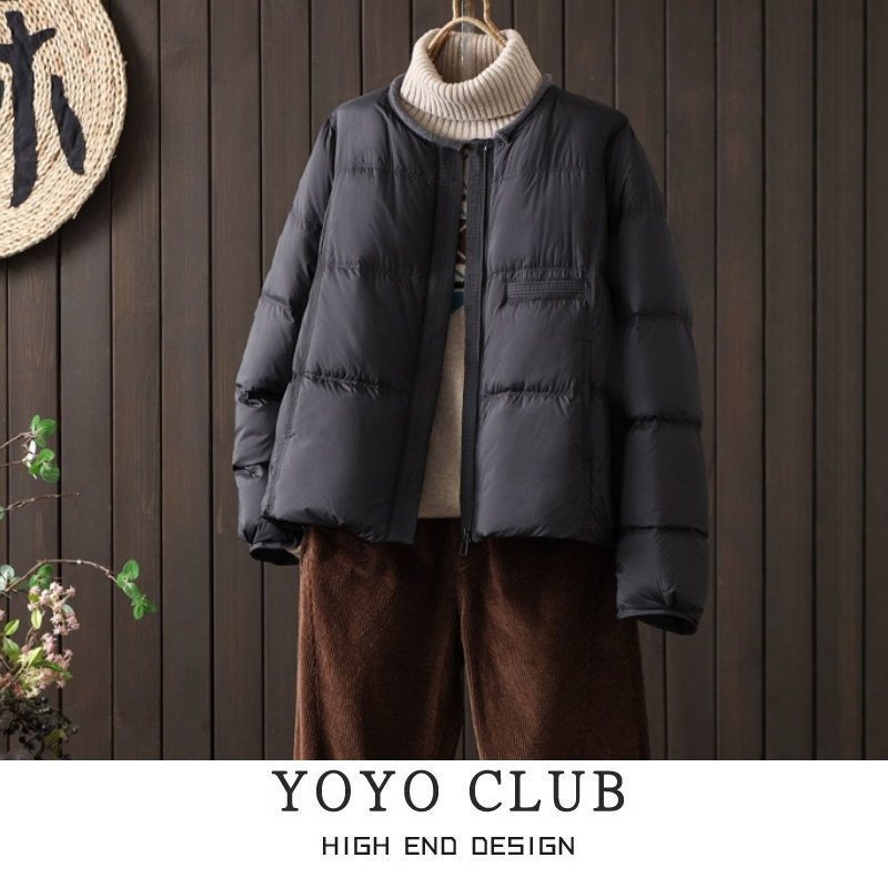 品牌折扣胖MM美式高级感圆领棉服女冬季2025新款今年流行爆款外套