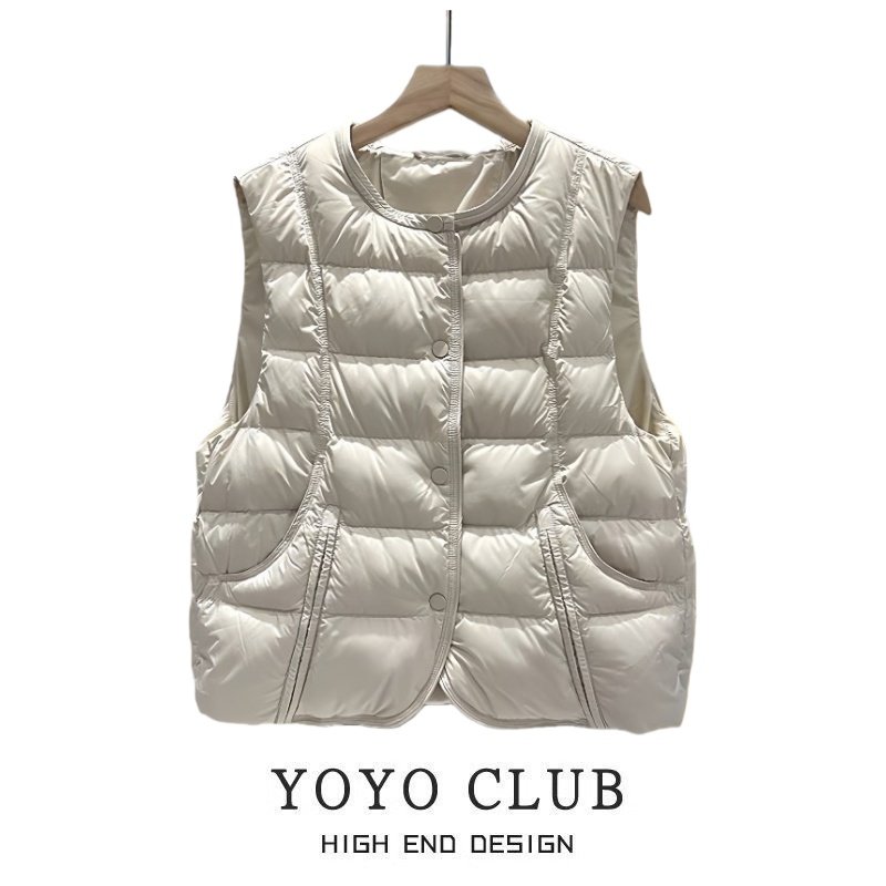 品牌折扣胖MM通勤风单排扣羽绒棉马甲2025年轻薄保暖百搭坎肩背心,女装/女士精品,马夹,淘宝优惠券,粉丝福利购,淘宝优惠卷