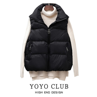 外搭背心坎肩马夹轻薄外套 羽绒棉马甲女韩版 品牌折扣捡漏大码 冬季