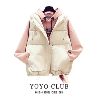 羽绒棉马甲女胖mm坎肩马夹连帽外套 冬季 专柜品牌捡漏撤柜大码 女装