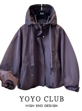 品牌折扣胖MM大码连帽时尚百搭外套2026春节新款韩版休闲冲锋衣女