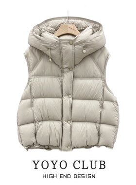 品牌折扣胖MM韩版百搭连帽棉衣2025年新款简约加厚羽绒棉马甲女潮