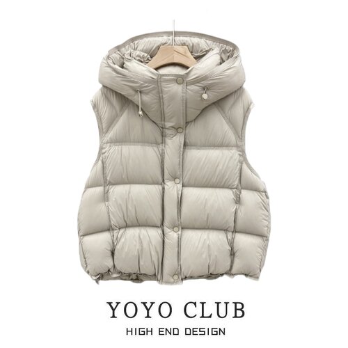 品牌折扣胖MM韩版百搭连帽棉衣2025年新款简约加厚羽绒棉马甲女潮