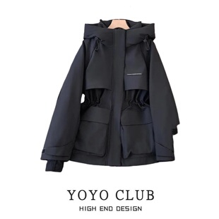 时尚 品牌折扣韩版 新款 派克风上衣女2026春季 冲锋衣外套女 潮流工装