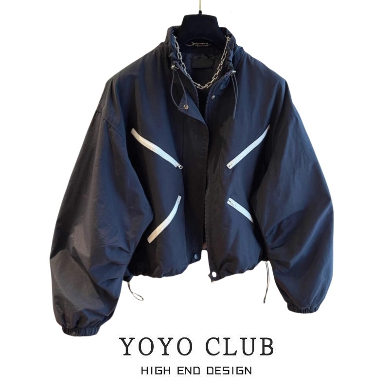 品牌折扣时尚设计感洋气冲锋衣女2026春季时尚百搭棒球服外套女潮