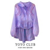 女2025新款 品牌折扣胖MM大码 多巴胺防晒衣套装 运动户外透气防晒服