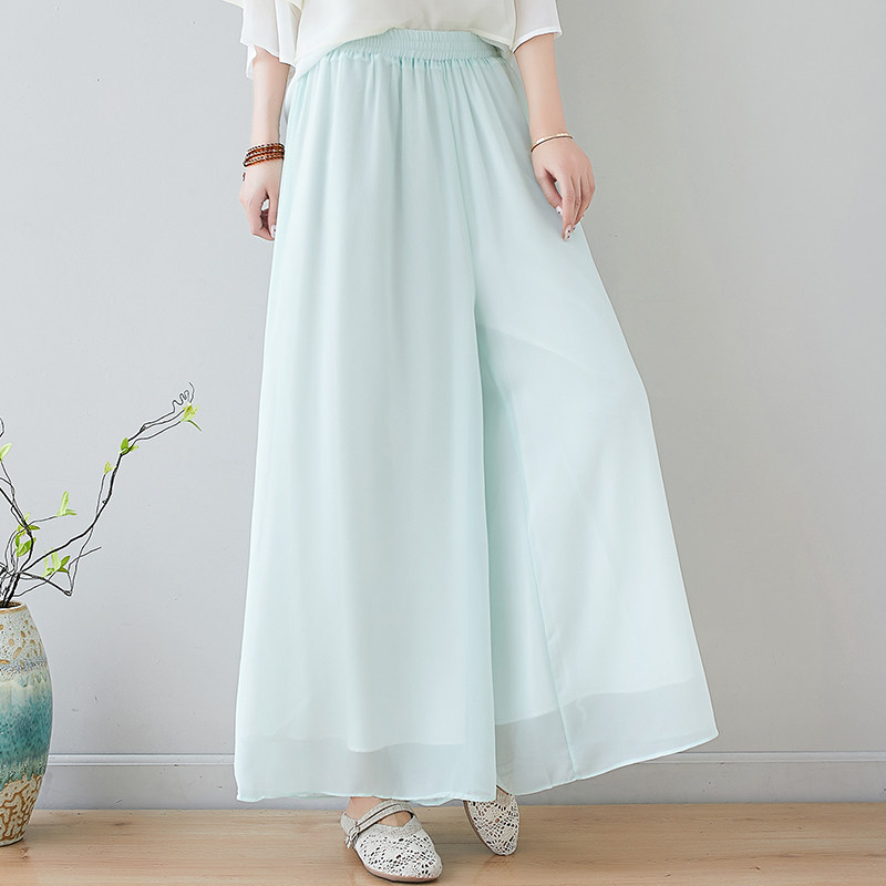summer new pattern Borneol Chiffon trousers Wide leg pants Ethnic style Elegant double-deck Versatile Solid Culotte Yoga Pantsin the Women's clothing/Boutique , Pants , Casual pants  category - from Buy2taobao.com to provide professional Taobao agent buy service