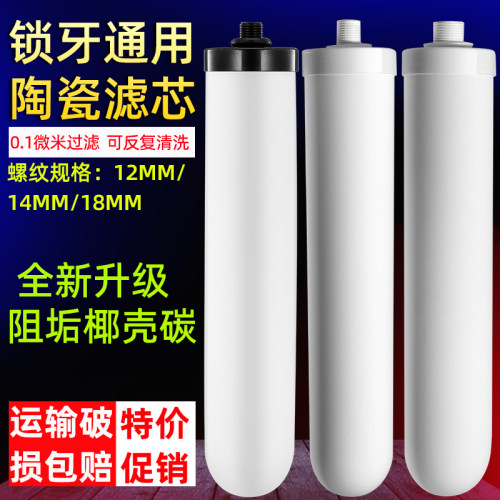 家用净水器10寸锁牙活性炭陶瓷滤芯通用厨房直饮水龙头台式过滤器