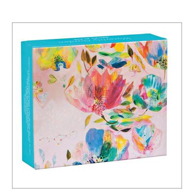【预售】睡莲花园速记 磁吸扣盖信笺盒套装Waterlily Garden QuickNotes明信片Becky Blair卡片teNeues进口原版书9781623256067