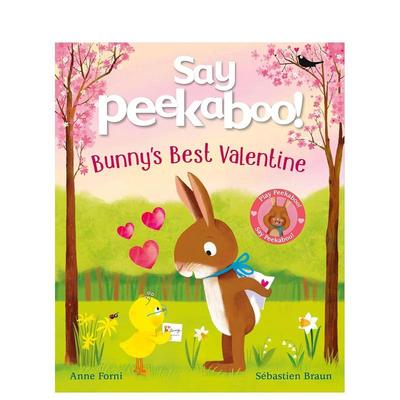 【预售】躲猫猫小兔子的佳情人节Say Peekaboo英文儿童绘本虚构类Anne Forni  Sebastien Braun3-6岁平装DK Children进口原版书