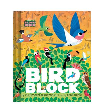 【预售】鸟鸟积木书【Block】Birdblock英文儿童绘本IP系列Chrisher Franceschelli纸板书Abrams Appleseed进口原版书97814197