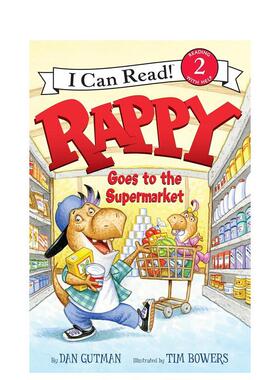 【现货】Rappy去了超市Rappy Goes to the Supermarket英文儿童分阶阅读GutmanHarpercollins3-6岁进口原版书9780062252623