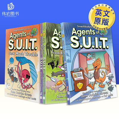 【调查员 西装特工】卷4麻烦多多/卷3疯狂幽灵追逐/卷2獾上加乱/卷1调查员西装特工可单拍英文儿童漫画 Investigators: Agents of