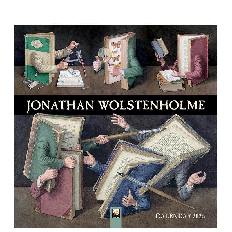 【预售】【Flame Tree】Jonathan Wolstenholme水彩画作 2026年挂历艺术日历Jonathan Wolstenholme Wall Calendar 2026 英文文创