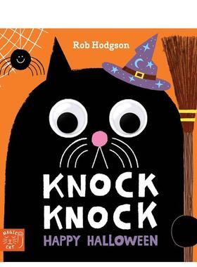 【现货】【眼睛咕噜转机关书】咚咚咚万圣节快乐Knock Knock Happy Halloween英文儿童绘本节日庆典Jennifer Eckford纸板书magicc