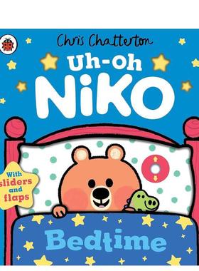 【预售】【小熊尼可】睡觉时间抽拉翻翻机关书Uh-Oh Niko Bedtime英文儿童趣味3-6岁纸板书Chris Chatterton进口原版书Ladybird97