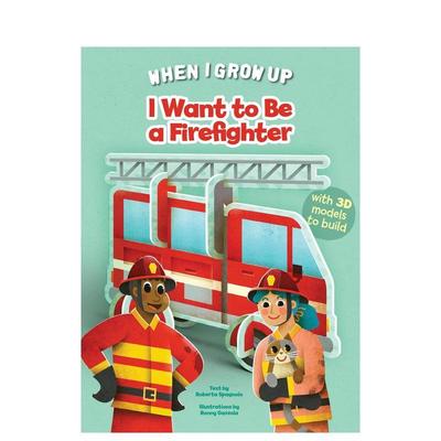 【预售】我的梦想职业消防员立体拼砌书I Want to be a Firefighter 英文儿童绘本职业认知财商管理Ronny Gazzola精装White star进