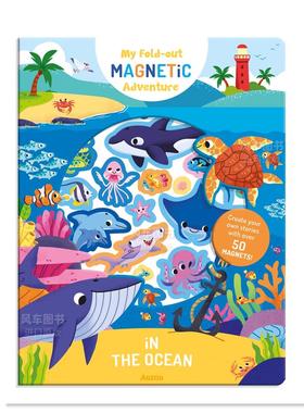 【预售】【手风琴磁铁书】海洋英文儿童趣味进口原版书精装【My Fold Out Magnetic Adventure】In The Ocean Mel Matthews著Auzo