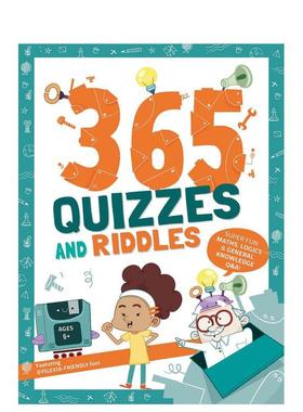 【预售】365天趣味问答数学逻辑与常识益智题库365 Quizzes and Riddles 英文儿童趣味Paola Misesti平装White star进口原版书978