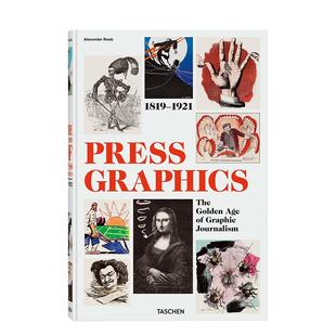 1819–1921History Press Roob精装 新闻媒体平面绘图史 Graphics英文平面字体图案标志设计Alexander TASCHEN进口原版 现货