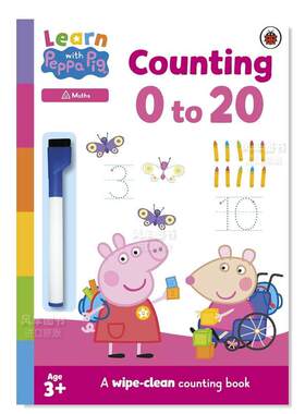 【预售】数一数 0–20英文儿童绘本IP系列进口原版外版书简装【Learn with Peppa】Counting 0–20LadybirdLadybird