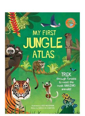 【现货】我的苐一本丛林图集My First Jungle Atlas英文儿童绘本知识百科Camilla De La Bedoyere精装Earth Aware Editions进口原