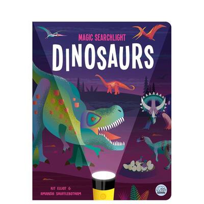 【预售】【魔法探照灯】恐龙Magic Searchlight - Dinosaurs英文儿童绘本动物生态环保3-6岁精装进口原版书Kit Elliot Gemini Ed