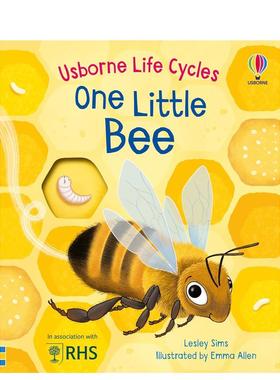 【预售】【生命周期】小蜜蜂洞洞书英文儿童绘本动物生态环保Lesley Sims 进口原版书纸板书1岁(含)-3岁(含)【Life Cycles】One