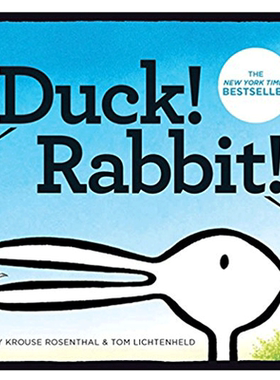 【现货】鸭子！兔子！英文儿童绘本动物生态环保进口原版外版书精装Duck! Rabbit!Amy Krouse RosenthalChronicle Books