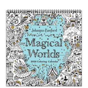 【预售】英国插画家乔汉娜贝斯福作品2026年涂色日历Johanna Basford's 2026 Coloring Wall Calendar英文文创日历日历进口原版书