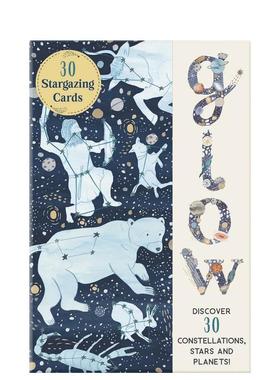 【现货】闪亮的星星观星卡英文文创卡牌进口原版盒装14岁以上GlowStar Gazing Cards magiccatpublishing出版Noelia González，