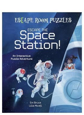 【预售】密室解谜 逃离空间站互动解谜冒险Escape Room Puzzles英文儿童绘本知识百科Em Bruce精装Arcturus Publishing3-9岁进口原