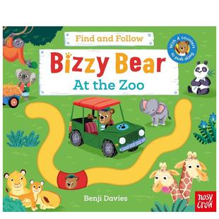 小熊动物园找找乐英文儿童绘本IP系列进口原版 Bear 预售 忙碌 Find 书Benji 外版 Follow Davies纸板书6岁 and 9岁Bizzy