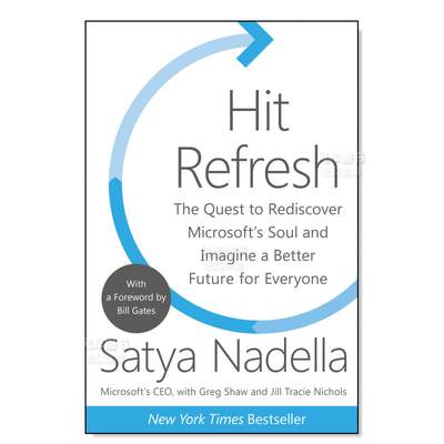 【现货】点击刷新英文商业行销Hit Refresh精装Harpercollins出版Satya Nadella