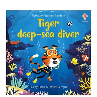 外版 书LesleySims平装 Tigerdeep 预售 seadiverUsbornech PhonicsReaders 深海潜水员老虎英文儿童自然拼读进口原版 6岁 3岁